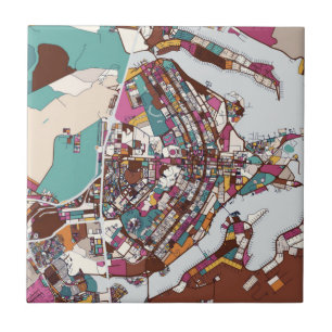 Azulejo De Cerâmica Mapa colorido de Brasília