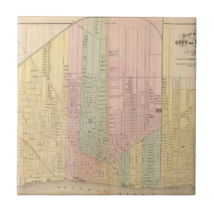 Azulejo De Cerâmica Mapa da cidade de Detroit