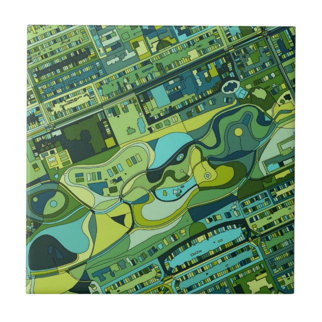 Azulejo De Cerâmica Mapa da estrutura da cidade de Amsterdão (Frente)