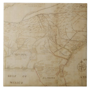Azulejo De Cerâmica Mapa da parte do sudeste de America do Norte, 172
