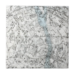 Azulejo De Cerâmica Mapa da placa XXVIII do hemisfério sul