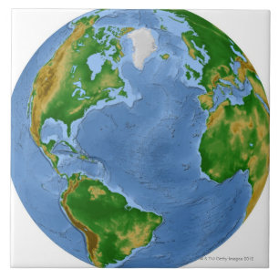 Azulejo De Cerâmica Mapa da vegetação do Atlântico Norte