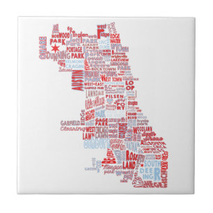 Azulejo De Cerâmica Mapa da vizinhança de Chicago