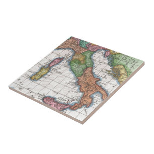 Azulejo De Cerâmica Mapa das Vintagens da Itália (1780)