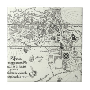 Azulejo De Cerâmica Mapa de África 1500
