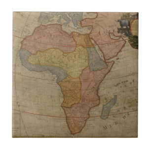 Azulejo De Cerâmica Mapa de África 1700