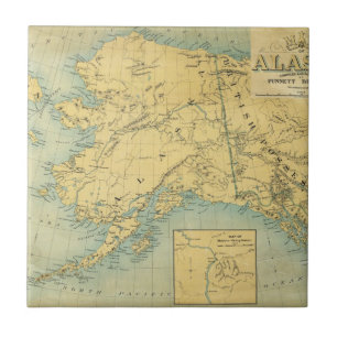 Azulejo De Cerâmica Mapa de Alaska