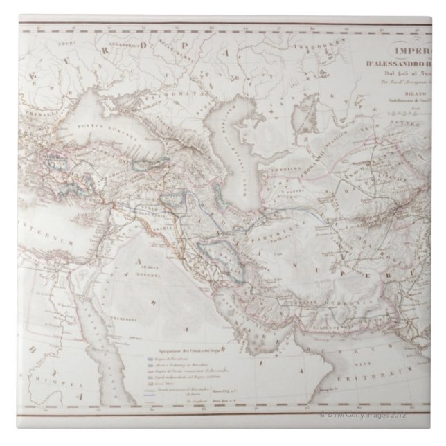 Azulejo De Cerâmica Mapa de Alexander o império dos excelentes (Frente)