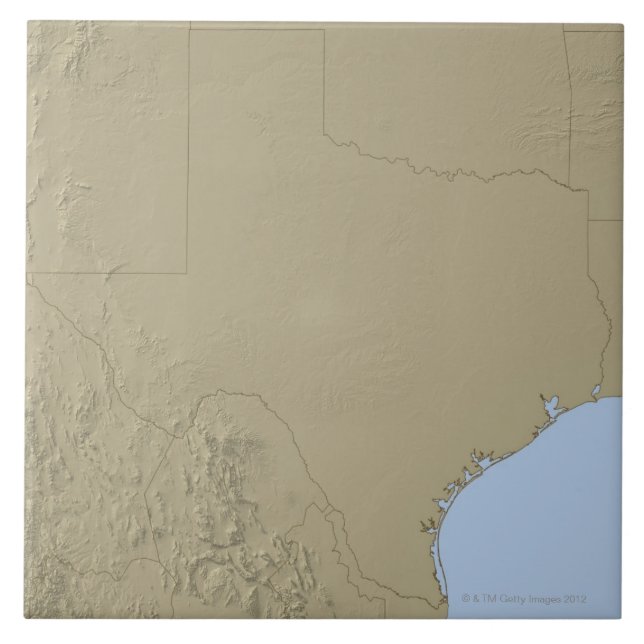 Azulejo De Cerâmica Mapa de alivio de Texas 2 (Frente)