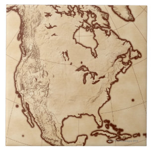 Azulejo De Cerâmica Mapa de America do Norte 2