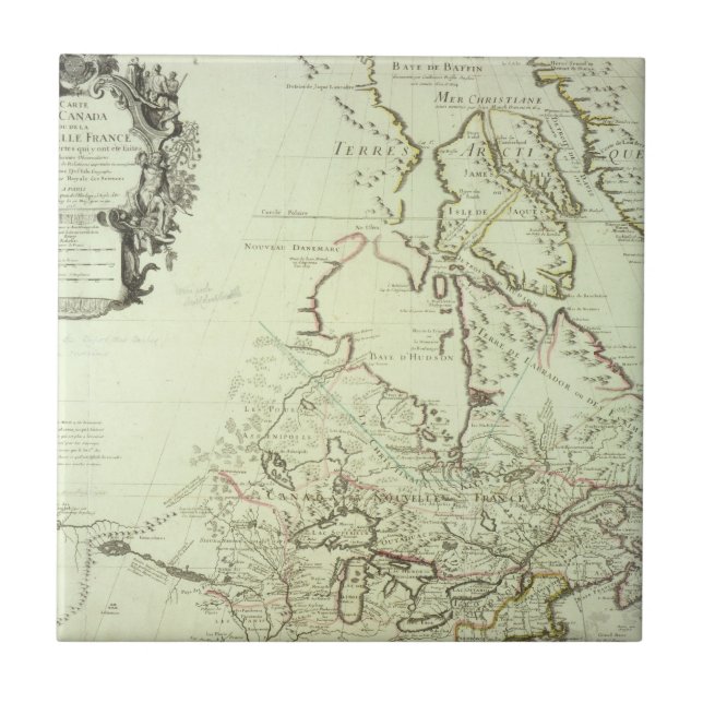 Azulejo De Cerâmica Mapa de Canadá (Frente)