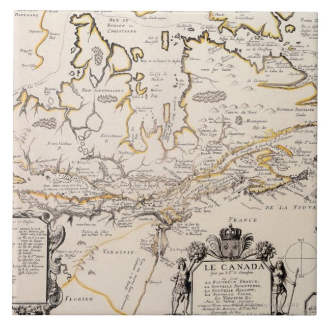 Azulejo De Cerâmica Mapa de Canadá (Frente)