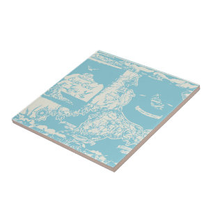 Azulejo De Cerâmica Mapa de Cape Cod do vintage