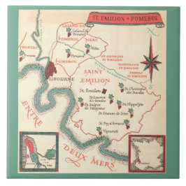 Azulejo De Cerâmica Mapa de Cerâmica do Vinho de Bordeaux de St. Emili