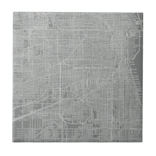 Azulejo De Cerâmica Mapa de Chicago