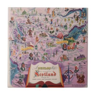 Azulejo De Cerâmica Mapa de Dunlop de Scotland central