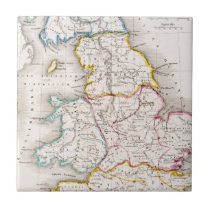 Azulejo De Cerâmica Mapa de Inglaterra Britannia Antiqua