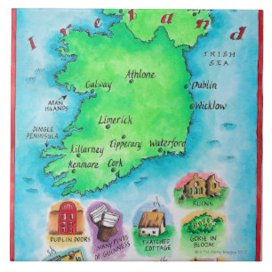 Azulejo De Cerâmica Mapa de Ireland