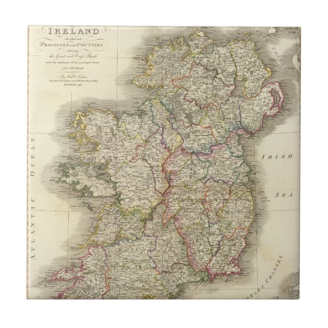Azulejo De Cerâmica Mapa de Ireland (Frente)