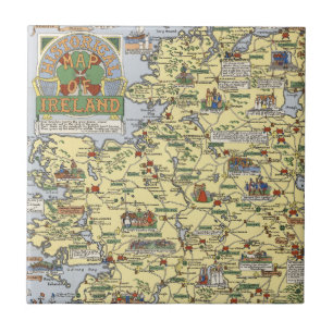 Azulejo De Cerâmica Mapa de Ireland histórico