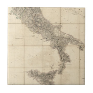 Azulejo De Cerâmica Mapa de Italia sul e de costas adjacentes
