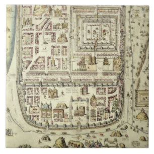 Azulejo De Cerâmica Mapa de Jerusalem e dos arredores, 'de C