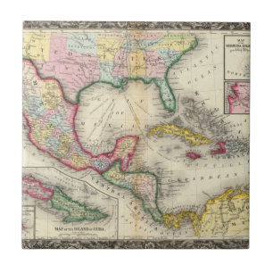 Azulejo De Cerâmica Mapa de México, América Central