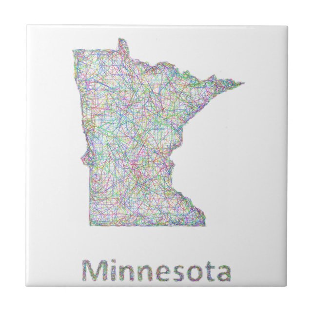 Azulejo De Cerâmica Mapa de Minnesota (Frente)