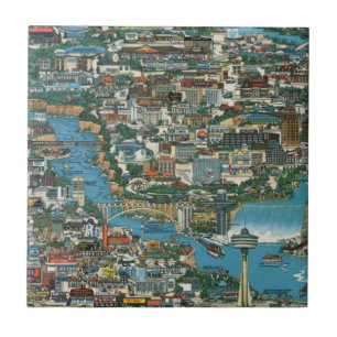 Azulejo De Cerâmica Mapa de Niagara Falls
