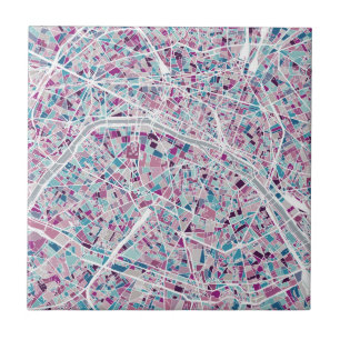 Azulejo De Cerâmica Mapa de Paris France