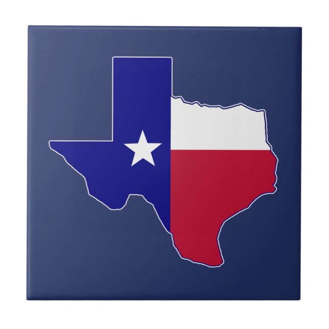 Azulejo De Cerâmica Mapa de Sinalizador do Texas (Frente)