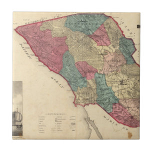 Azulejo De Cerâmica Mapa de Sonoma County Califórnia
