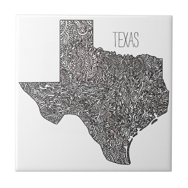 Azulejo De Cerâmica Mapa de Texas (Frente)