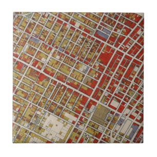 Azulejo De Cerâmica Mapa de WPA de Los Angeles central