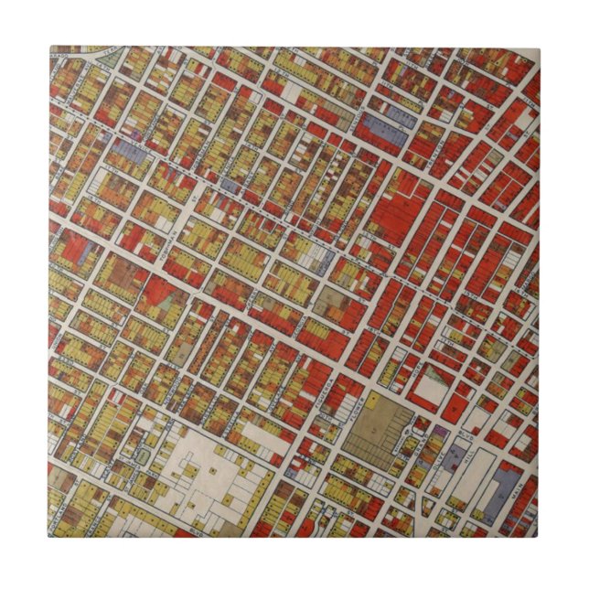 Azulejo De Cerâmica Mapa de WPA de Los Angeles central (Frente)