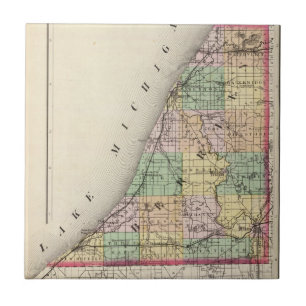 Azulejo De Cerâmica Mapa do Condado de Berrien, Michigan