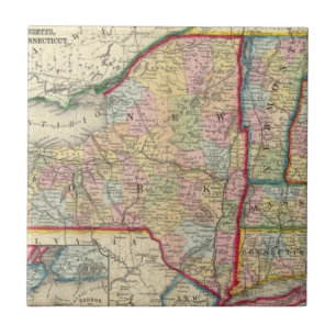 Azulejo De Cerâmica Mapa do condado dos estados de New York