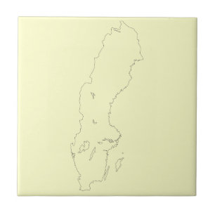 Azulejo De Cerâmica Mapa do esboço da suecia