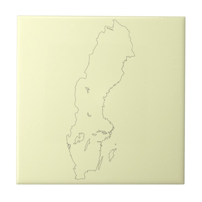 Azulejo De Cerâmica Mapa do esboço da suecia (Frente)