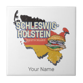 Azulejo De Cerâmica Mapa do Estado Federal de Schleswig-Holstein Alema