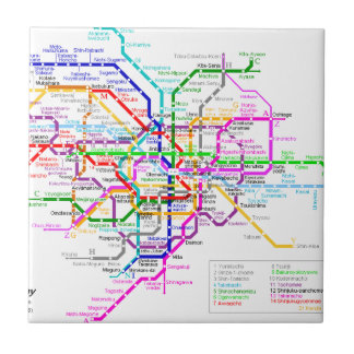 Azulejo De Cerâmica Mapa do metro de Tokyo Japão