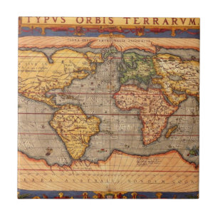 Azulejo De Cerâmica Mapa do mundo desde 1601