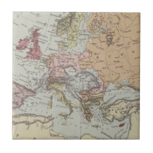 Azulejo De Cerâmica Mapa do vintage de Europa
