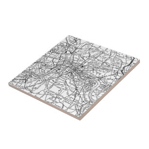 Azulejo De Cerâmica Mapa do vintage de Londres Inglaterra (1911)