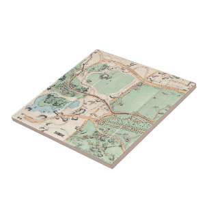 Azulejo De Cerâmica Mapa do vintage do Central Park (1860)