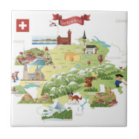 Mapa dos desenhos animados da suiça