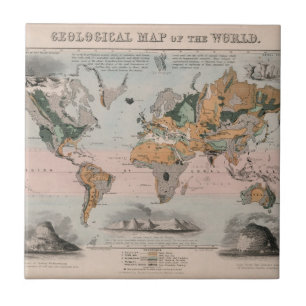 Azulejo De Cerâmica Mapa Geological do mundo