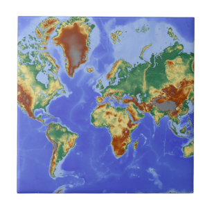 Azulejo De Cerâmica Mapa Internacional da Geografia Mundial