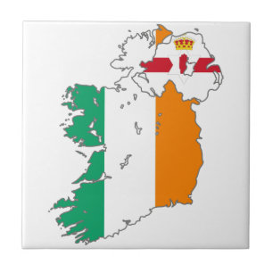 Azulejo De Cerâmica Mapa Irlandês da Nação Celta