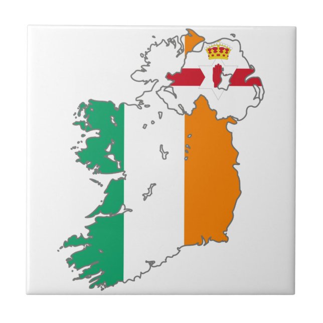 Azulejo De Cerâmica Mapa Irlandês da Nação Celta (Frente)